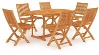 vidaXL Loungeset vidaXL 7-tlg. Garten-Essgruppe Massivholz Teak
