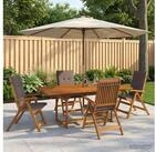 vidaXL Loungeset vidaXL 5-teiliges Garten-Esszimmer-Set Natur Massivholz Akazie