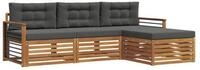 vidaXL Gartenlounge-Set Outdoor-Sofagarnitur 4 stk. Natur und Anthrazit, (4-tlg)