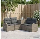 vidaXL Gartenlounge-Set vidaXL Sofa Set 5 stk. Grau und Dunkelgrau Polyrattan...