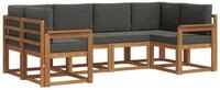 vidaXL Gartenlounge-Set Outdoor-Sofagarnitur 6 stk. Natur und Anthrazit, (6-tlg)