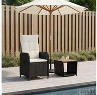 vidaXL Gartenlounge-Set vidaXL Garten-Lounge-Set 2 stk. Schwarz und Cremewei&szlig;