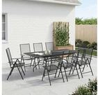 vidaXL Loungeset vidaXL Garten Essgruppe 9 stk. Anthrazit Mesh und Stahl