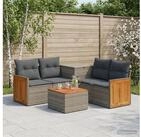 vidaXL Gartenlounge-Set vidaXL Sofa Set 6 stk. Grau und Dunkelgrau Polyrattan...