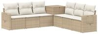 vidaXL Gartensofa Sofa Set 7 stk. Beige und Cremewei&szlig; Polyrattan und Stahl, 7...