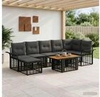 vidaXL Gartenlounge-Set vidaXL Gartensofa-set 8 stk. Schwarz und Dunkelgrau