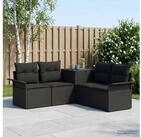 vidaXL Gartenlounge-Set vidaXL Sofa Set 5 stk. Schwarz Polyrattan und Stahl