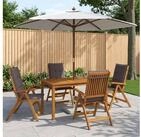 vidaXL Loungeset vidaXL Essgruppe f&uuml;r drau&szlig;en mit Sonnenschirm 6 stk. 4-Sitzer