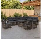 vidaXL Loungeset vidaXL Gartensofa-set 11 stk. Grau Poly-Rattan