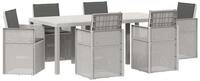 vidaXL Gartenlounge-Set Garten Essgruppe 7 stk. Wei&szlig; und Anthrazit PP, (7-tlg)