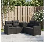 vidaXL Gartenlounge-Set vidaXL Sofa Set 5 stk. Schwarz Polyrattan und Stahl
