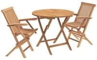 vidaXL Gartenlounge-Set 3-tlg. klappbares Bistroset aus massivem holz