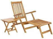 vidaXL Gartenstuhl Klappdeckstuhl mit Tisch Natur Massivholz (1 St)