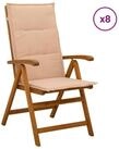 vidaXL Gartenstuhl Liegest&uuml;hle f&uuml;r den Garten 8 stk. Natur Massivholz (8 St)