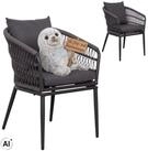 MR.DEKO Gartenstuhl 2er Set Diningsessel Gartensessel Genua Rope mit Kissen...