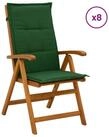 vidaXL Gartenstuhl Liegest&uuml;hle f&uuml;r den Garten 8 stk. Natur Massivholz (8 St)