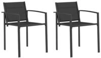 vidaXL Gartenstuhl Gartenst&uuml;hle 2 stk. Schwarz und Anthrazit Textilen-Stoff (2...