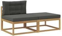 vidaXL Sofaelement 2 St&uuml;ck Outdoor-Fu&szlig;hocker Polyester Wei&szlig; (2 St)