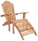 vidaXL Gartenstuhl Garten-Adirondack-Stuhl mit Fu&szlig;st&uuml;tze Natur Massivholz (1...