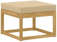 vidaXL Sofaelement Outdoor Hocker Massivholz Wei&szlig; (1 St)