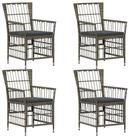 vidaXL Gartenstuhl Gartenst&uuml;hle 4 stk. Grau Poly-Rattan (4 St)