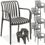 tectake Gartenstuhl Balkonstuhl, stapelbar, 54,5 x 58 x 80,5 cm, Belastbarkeit...