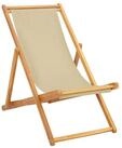 vidaXL Gartenstuhl Liegestuhl Beige Massivholz (1 St)
