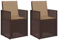vidaXL Gartenstuhl Garten Esszimmerst&uuml;hle 2 stk. Braun und Taupe PP (2 St)