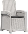 vidaXL Gartenstuhl Liegesessel Garten Rattan-Optik Wei&szlig; und Anthrazit PP (1 St)
