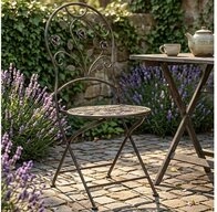 Harms Import Klappstuhl, Gartenstuhl Klappstuhl Stahl Bronze Zusammenklappbar