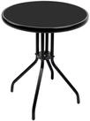 Mojawo K&uuml;chentisch Gartentisch Bistrotisch Rund &Oslash;60xH70cm Glas/Metall schwarz