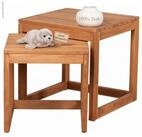 MR.DEKO Beistelltisch 2er Tisch Set aus Teakholz natur Garten & Balkon...
