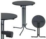 TRUTZHOLM Stehtisch klappbar &Oslash; 80 cm H&ouml;he 110 cm Stahl Gastrotisch Bistrotisch