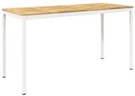 vidaXL Gartentisch Gartenbar-Tisch Wei&szlig; 196 x 80,5 x 105 cm Massivholz (1-St)