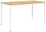 vidaXL Gartentisch Gartenbar-Tisch Wei&szlig; 196 x 100,5 x 105 cm Massivholz (1-St)