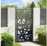 vidaXL Gartentor, Gartentor Schwarz 105x180 cm Stahl Lichtdesign