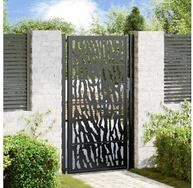 vidaXL Gartentor, Gartentor Schwarz 105x180 cm Stahl Spurendesign