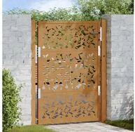 vidaXL Gartentor, Gartentor 105x130 cm Wetterfester Stahl Blatt-Design