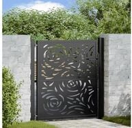 vidaXL Gartenhaust&uuml;r vidaXL Gartentor Schwarz 105x106 cm Stahl Flammendesign