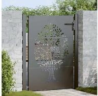 vidaXL Gartentor Gartentor 110 x 130 cm Pulverbeschichteter Stahl Abschlie&szlig;bar