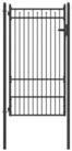 vidaXL Gartentor Zauntor BAARLO 100 x 175 cm Metall Schwarz Abschlie&szlig;bar