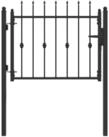 vidaXL Gartentor Zauntor ASTEN 100 x 75 cm Metall Schwarz Abschlie&szlig;bar