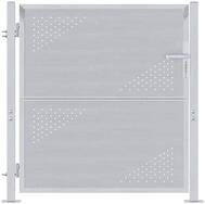 vidaXL Gartentor Gartentor mit Schloss Silber 85 x 97 cm Edelstahl