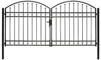 vidaXL Gartentor 300 x 125 cm Gartentor Doppelfl&uuml;geltor aus Stahl 300x125 cm...