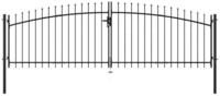 vidaXL Gartentor Zauntore WOERDEN 400 x 150 cm Stahl Grau Abschlie&szlig;bar