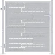 vidaXL Gartentor Gartentor mit Schloss Silber 85 x 97 cm Edelstahl