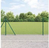vidaXL Zaun vidaXL Geschwei&szlig;ter Drahtzaun mit Betonsockel 10 x 1 m Gr&uuml;n Netz