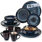 S&Auml;NGER Tafelservice Tokio Geschirrset (16-tlg), 4 Personen, Steingut, Blau...