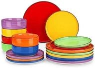 LuxusKollektion Kombiservice Tafelservice 6 Personen Steinzeug 18tlg bunt...