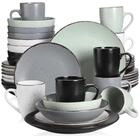 LuxusKollektion Kombiservice Tafelservice Steingut Vintage 40-teilig Blau mit 8